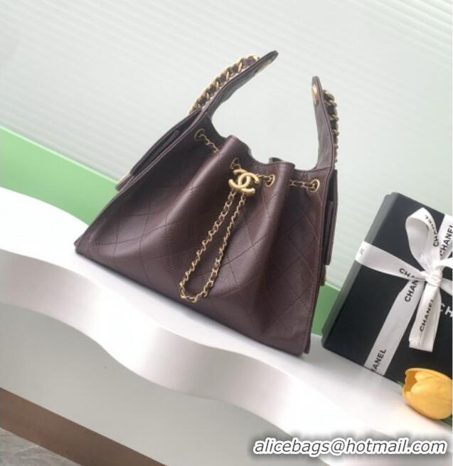 Shop Discount Chanel 25 Small Handbag in Grained Calfskin AS5293 Dark Coffee 2025