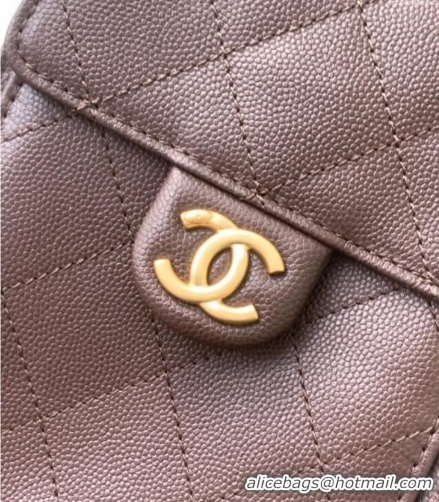 Shop Discount Chanel 25 Small Handbag in Grained Calfskin AS5293 Dark Coffee 2025