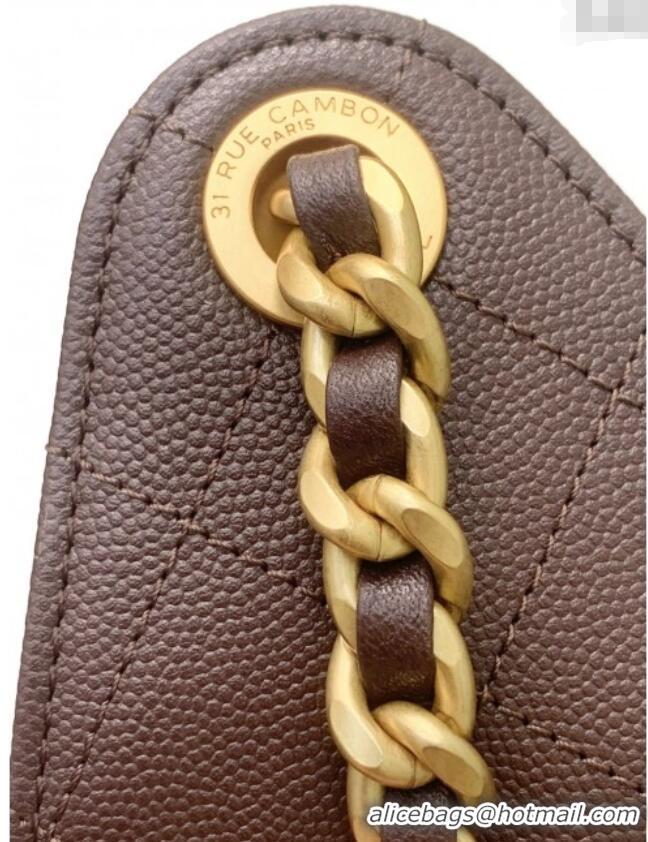 Shop Discount Chanel 25 Small Handbag in Grained Calfskin AS5293 Dark Coffee 2025