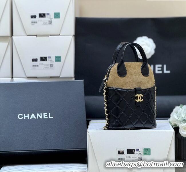 Well Crafted Chanel Suede & Lambskin Clutch with Chain AP4742 Black/Brown 2025 Top Quality