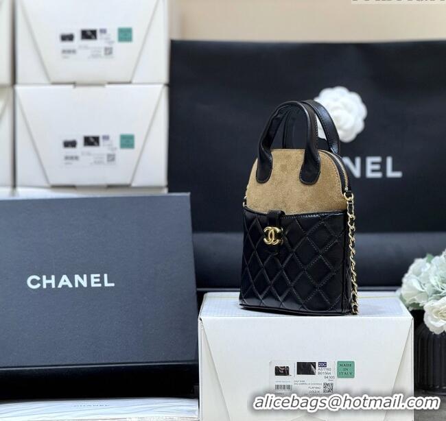 Well Crafted Chanel Suede & Lambskin Clutch with Chain AP4742 Black/Brown 2025 Top Quality