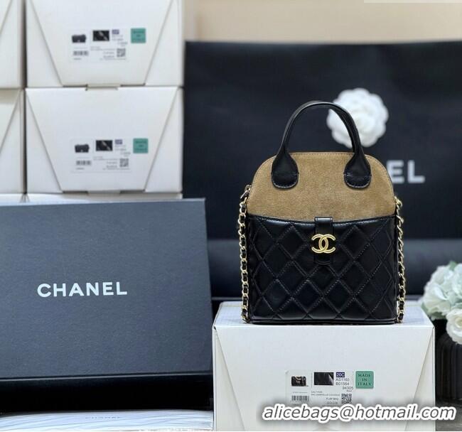 Well Crafted Chanel Suede & Lambskin Clutch with Chain AP4742 Black/Brown 2025 Top Quality