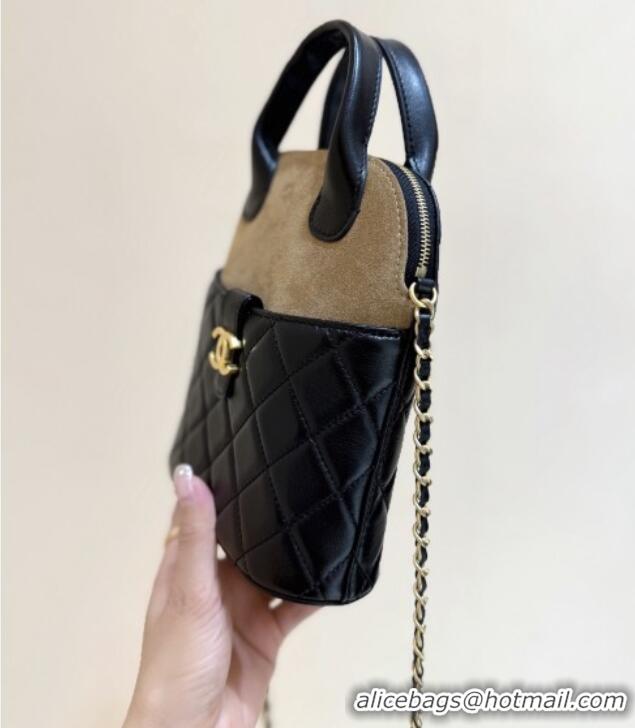 Well Crafted Chanel Suede & Lambskin Clutch with Chain AP4742 Black/Brown 2025 Top Quality