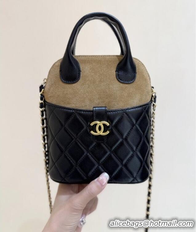 Well Crafted Chanel Suede & Lambskin Clutch with Chain AP4742 Black/Brown 2025 Top Quality