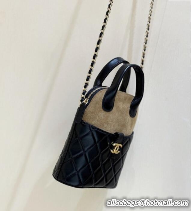 Well Crafted Chanel Suede & Lambskin Clutch with Chain AP4742 Black/Brown 2025 Top Quality