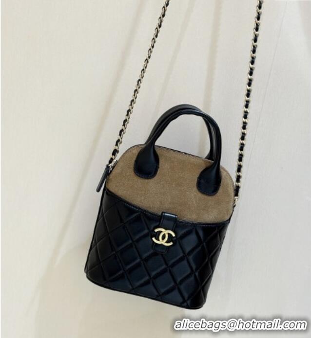 Well Crafted Chanel Suede & Lambskin Clutch with Chain AP4742 Black/Brown 2025 Top Quality