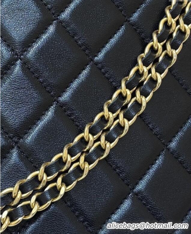 Well Crafted Chanel Suede & Lambskin Clutch with Chain AP4742 Black/Brown 2025 Top Quality