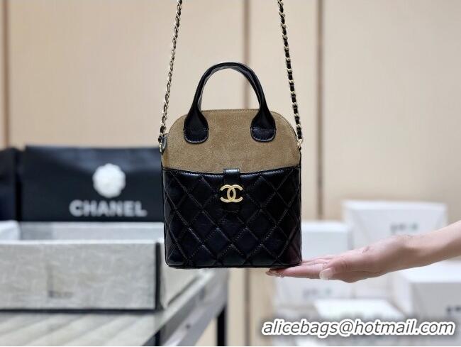Well Crafted Chanel Suede & Lambskin Clutch with Chain AP4742 Black/Brown 2025 Top Quality
