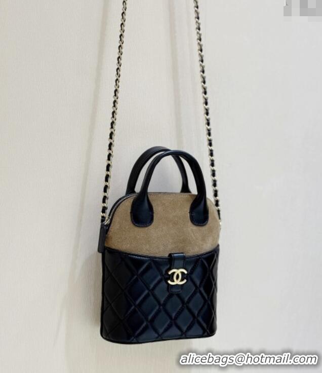 Well Crafted Chanel Suede & Lambskin Clutch with Chain AP4742 Black/Brown 2025 Top Quality