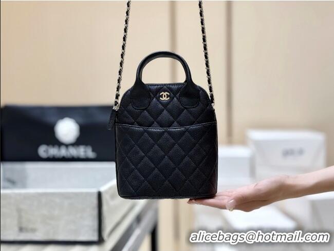 Most Popular Chanel Grained Calfskin Clutch with Chain AP4742 Black 2025 Top Quality
