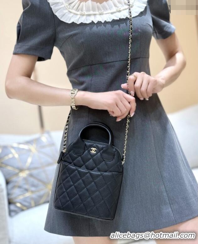 Most Popular Chanel Grained Calfskin Clutch with Chain AP4742 Black 2025 Top Quality