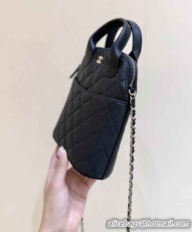 Most Popular Chanel Grained Calfskin Clutch with Chain AP4742 Black 2025 Top Quality