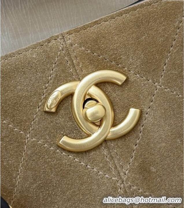 Trendy Design Chanel Suede Calfskin & Shiny Lambskin Shopping Bag AS5636 Black/Brown 2025 Top Quality