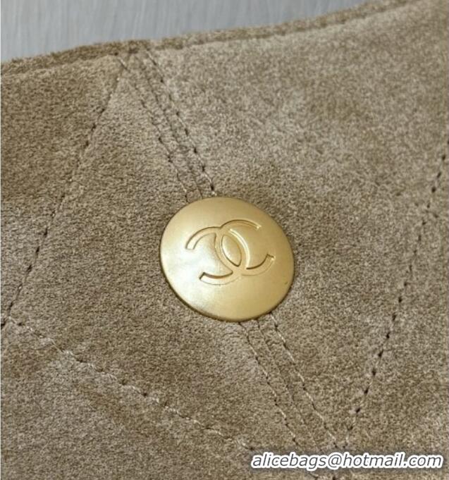 Trendy Design Chanel Suede Calfskin & Shiny Lambskin Shopping Bag AS5636 Black/Brown 2025 Top Quality