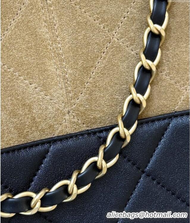Trendy Design Chanel Suede Calfskin & Shiny Lambskin Shopping Bag AS5636 Black/Brown 2025 Top Quality