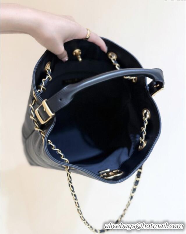 Famous Brand Chanel Calfskin Shopping Bag AS5636 Black 2025 Top Quality