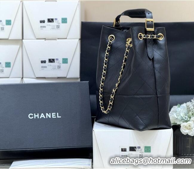 Famous Brand Chanel Calfskin Shopping Bag AS5636 Black 2025 Top Quality
