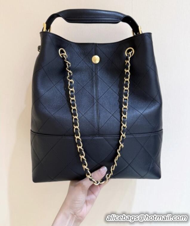 Famous Brand Chanel Calfskin Shopping Bag AS5636 Black 2025 Top Quality