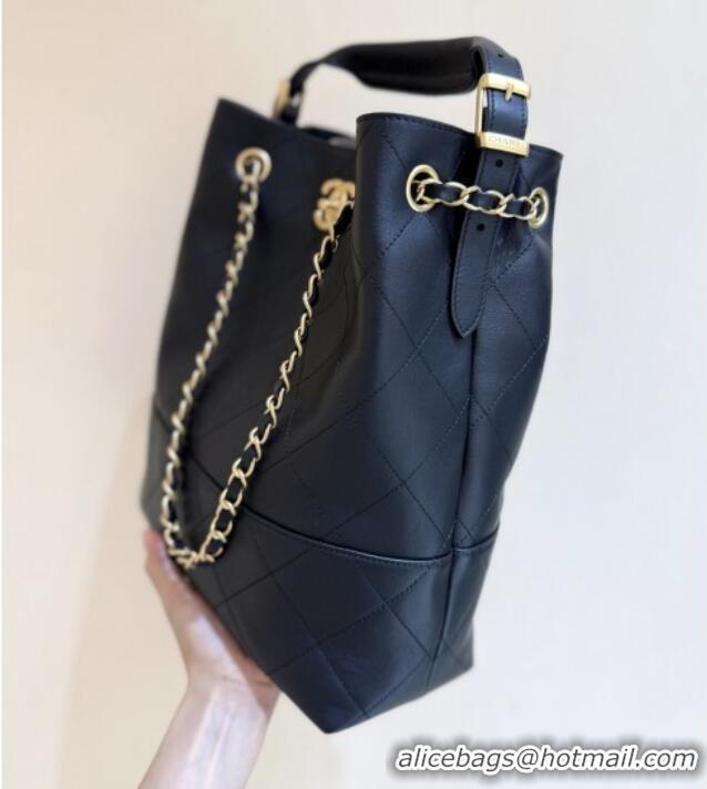 Famous Brand Chanel Calfskin Shopping Bag AS5636 Black 2025 Top Quality