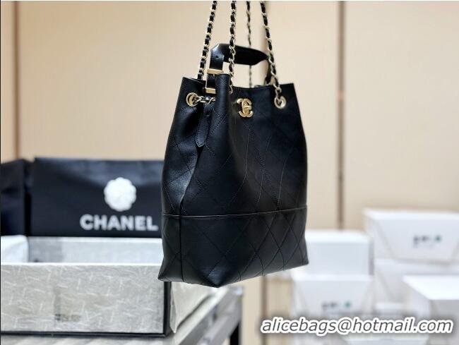 Famous Brand Chanel Calfskin Shopping Bag AS5636 Black 2025 Top Quality