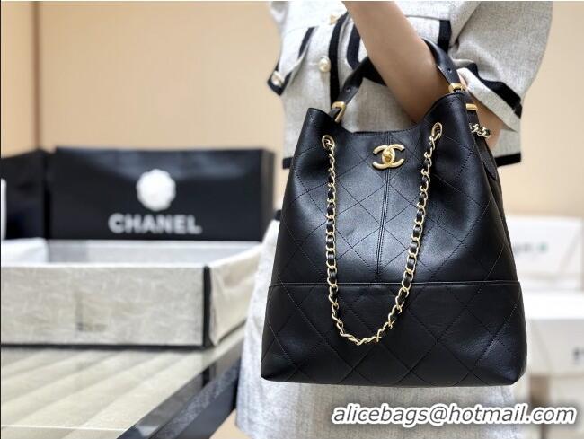 Famous Brand Chanel Calfskin Shopping Bag AS5636 Black 2025 Top Quality
