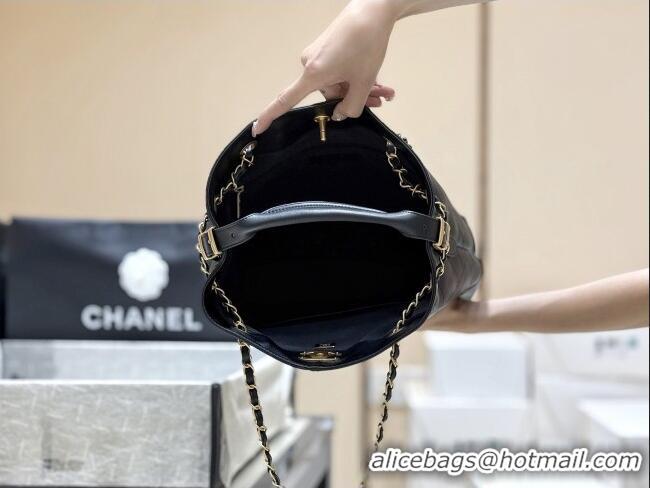 Famous Brand Chanel Calfskin Shopping Bag AS5636 Black 2025 Top Quality