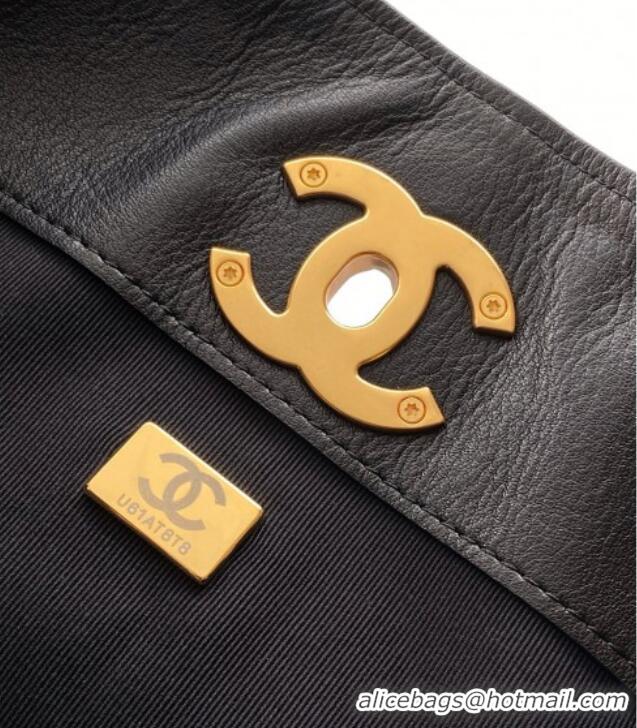 Luxury Discount Chanel Calfskin Shopping Bag AS5636 Black 2025