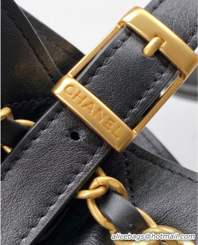 Luxury Discount Chanel Calfskin Shopping Bag AS5636 Black 2025