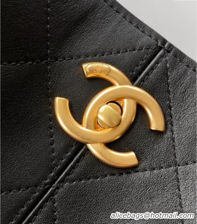 Luxury Discount Chanel Calfskin Shopping Bag AS5636 Black 2025