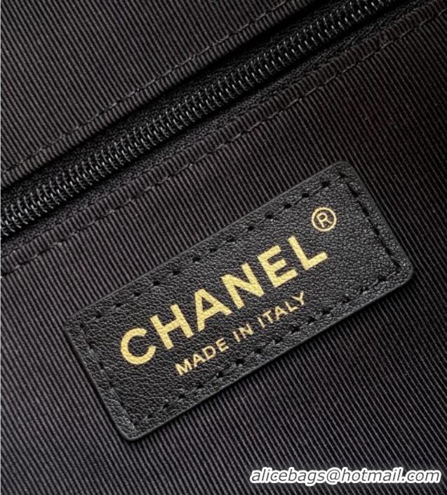 Low Cost Chanel Suede Calfskin & Lambskin Shopping Bag AS5636 Black/Brown 2025