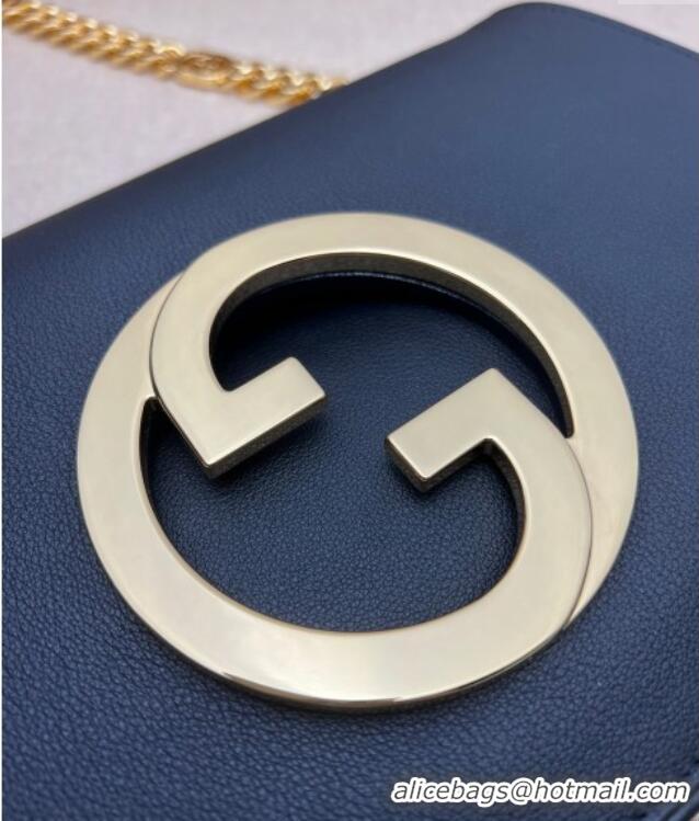 Buy Discount Gucci Blondie Leather Shoulder Bag with Interlocking G 699268 Black 2024