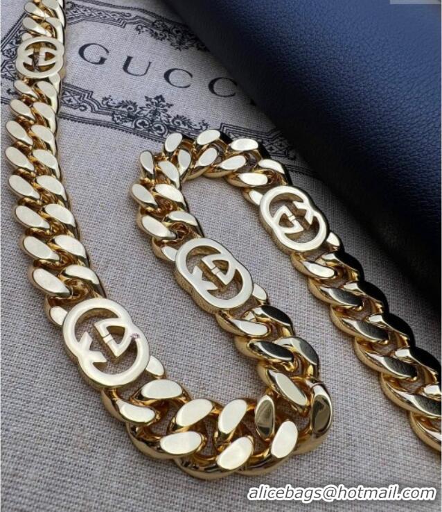 Buy Discount Gucci Blondie Leather Shoulder Bag with Interlocking G 699268 Black 2024
