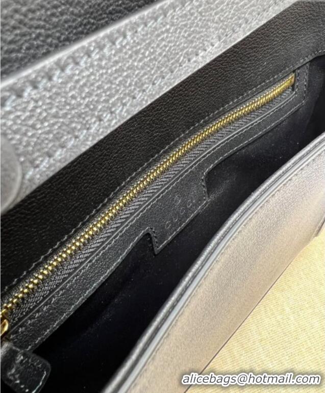 Buy Discount Gucci Blondie Leather Shoulder Bag with Interlocking G 699268 Black 2024