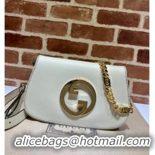 Best Product Gucci Blondie Leather Shoulder Bag with Interlocking G 699268 White 2024