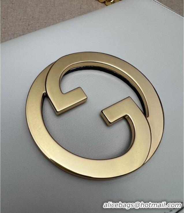 Best Product Gucci Blondie Leather Shoulder Bag with Interlocking G 699268 White 2024