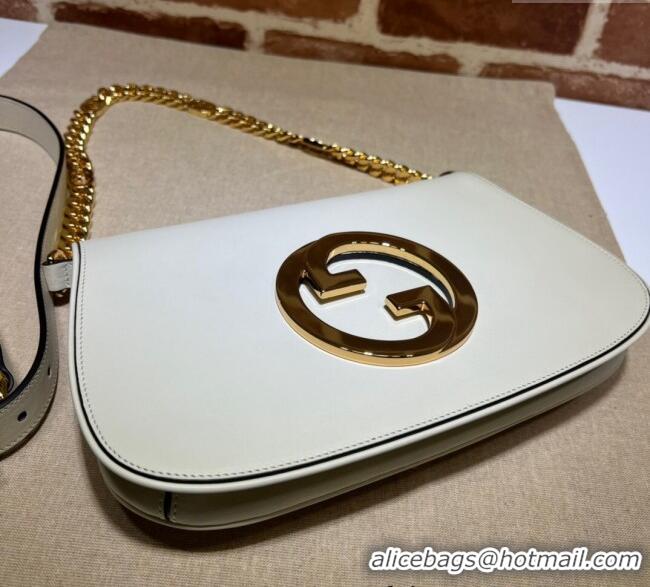 Best Product Gucci Blondie Leather Shoulder Bag with Interlocking G 699268 White 2024
