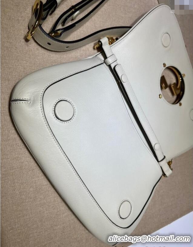Best Product Gucci Blondie Leather Shoulder Bag with Interlocking G 699268 White 2024