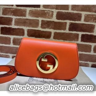 Buy Fashionable Gucci Blondie Leather Shoulder Bag with Interlocking G 699268 Orange 2024