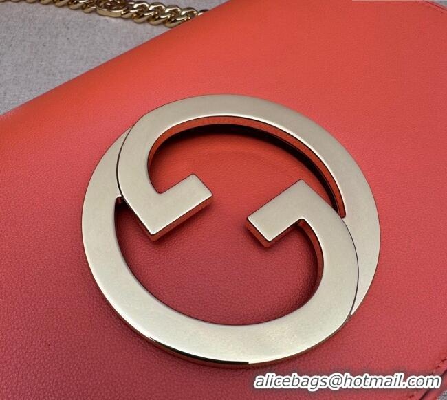 Buy Fashionable Gucci Blondie Leather Shoulder Bag with Interlocking G 699268 Orange 2024