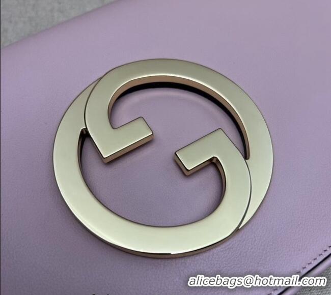 Good Quality Gucci Blondie Leather Shoulder Bag with Interlocking G 699268 Light Pink 2024