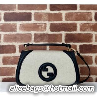 Trendy Design Gucci Blondie Large Top Handle Bag 815716 Black/White Canvas 2024