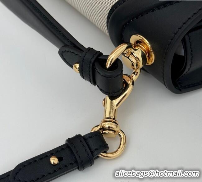Trendy Design Gucci Blondie Large Top Handle Bag 815716 Black/White Canvas 2024