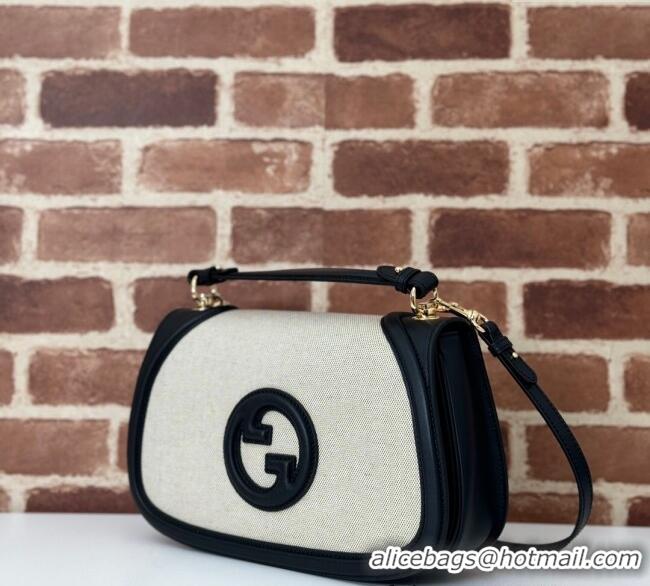 Trendy Design Gucci Blondie Large Top Handle Bag 815716 Black/White Canvas 2024
