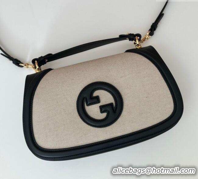 Trendy Design Gucci Blondie Large Top Handle Bag 815716 Black/White Canvas 2024