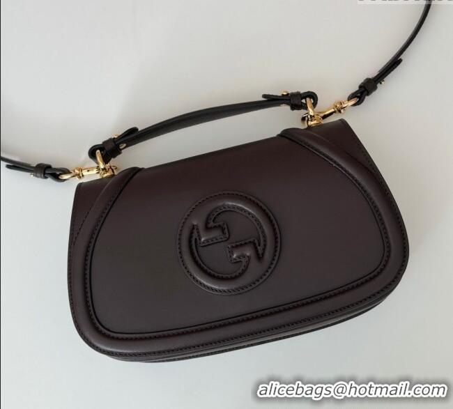 Grade Quality Gucci Blondie Leather Top Handle bag 815714 Coffee Brown 2024