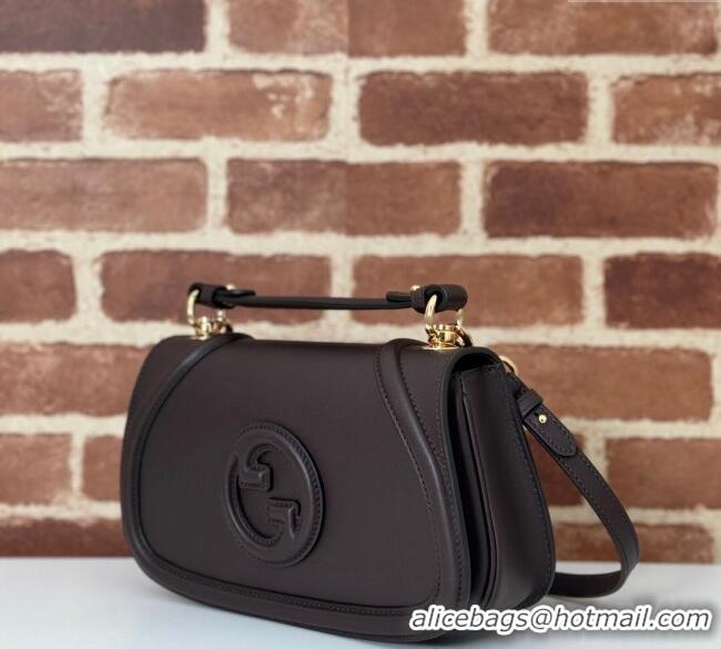 Grade Quality Gucci Blondie Leather Top Handle bag 815714 Coffee Brown 2024
