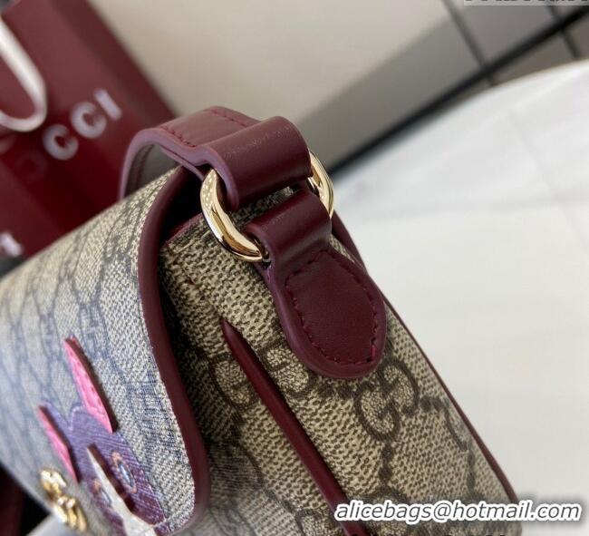 Grade Design Gucci GG Canvas Mini Shoulder bag with Cat Detail 818764 2024