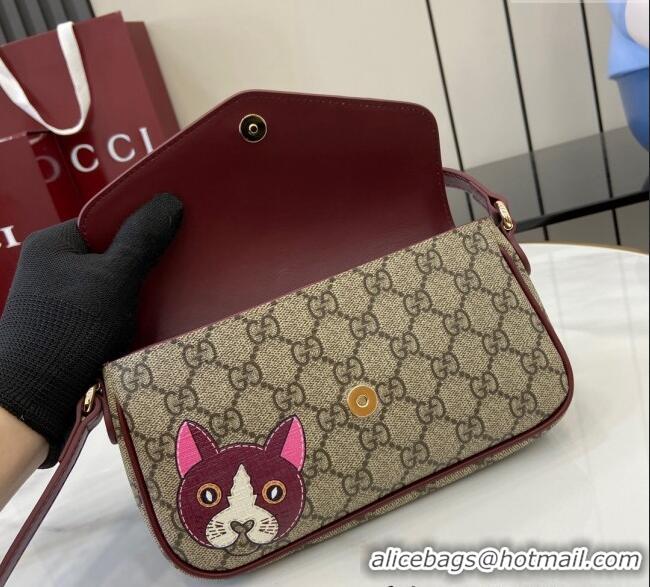 Grade Design Gucci GG Canvas Mini Shoulder bag with Cat Detail 818764 2024