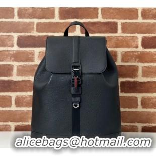 Top Quality Gucci Mens Leather Large Backpack Bag 816750 Black 2024