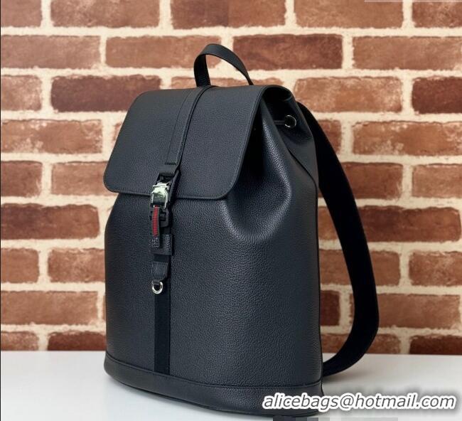 Top Quality Gucci Mens Leather Large Backpack Bag 816750 Black 2024
